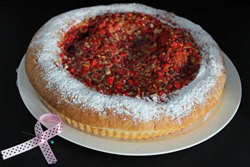 Tarte au sucre aux pralines roses