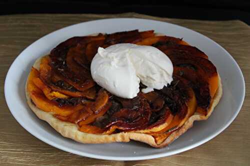 Tarte tatin au potimarron et burrata