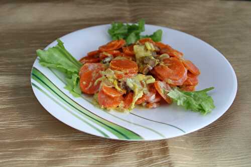 Poêlée de carottes aux épices et poitrine fumée