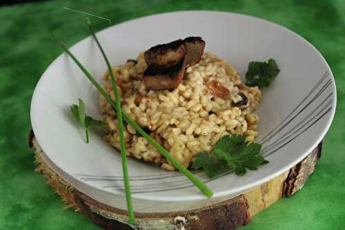 Risotto aux cèpes et confiture de coings