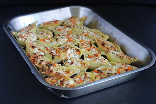 Conchiglioni au poulet et à la moutarde à l’ancienne