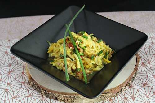 Salade de courgettes aux lardons et oignons nouveaux