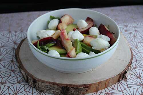 Salade à l’avocat, aux nectarines et à la mozzarella