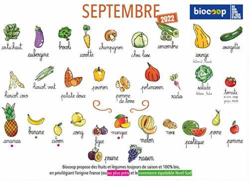 Calendrier des légumes et fruits de saison du mois de septembre