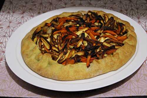 Tarte rustique d’automne carottes, panais et châtaignes