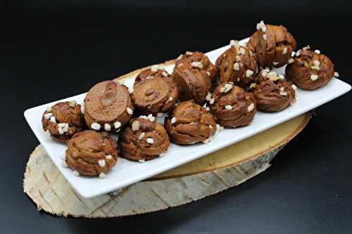 Chouquettes au café et crèmeux namelaka chocolat noir