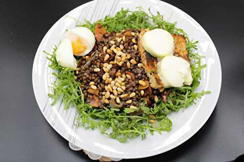 Salade de lentilles vertes au crottin de chèvre