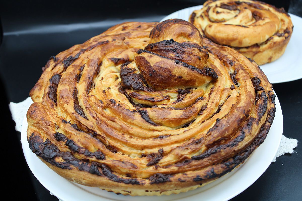 Brioche spirale au chocolat et au lait ribot