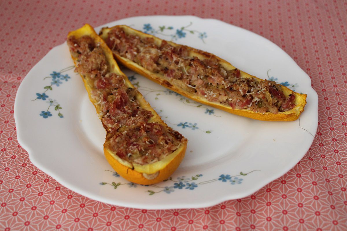 Courgettes farcies au jambon