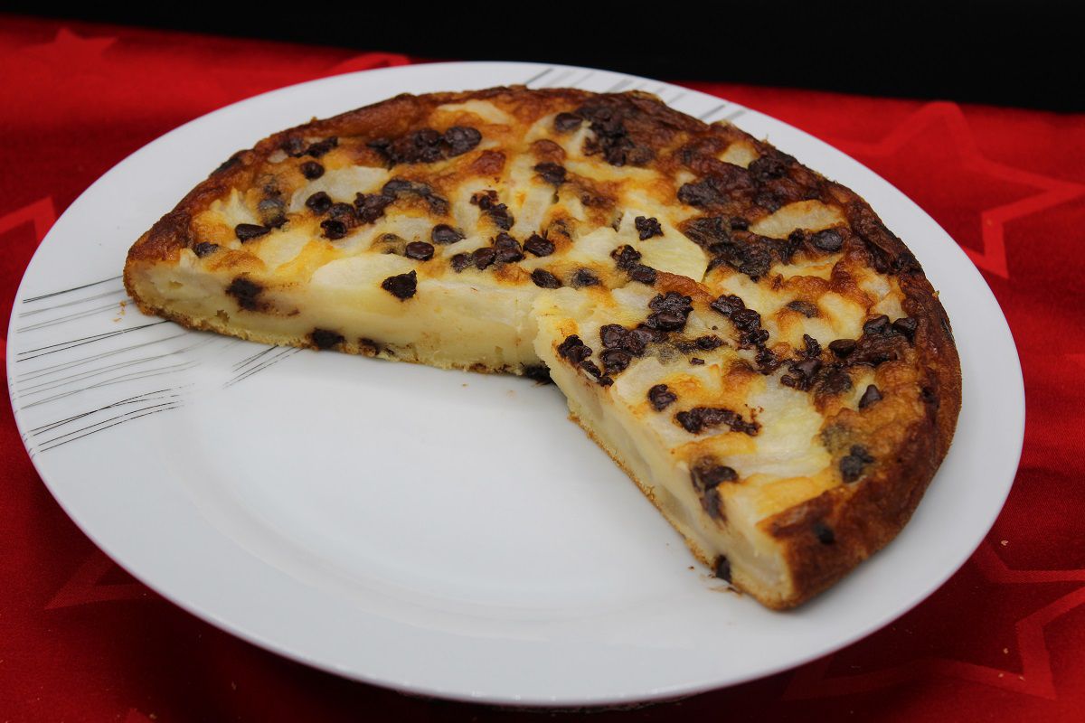 Fondant aux poires et pépites de chocolat