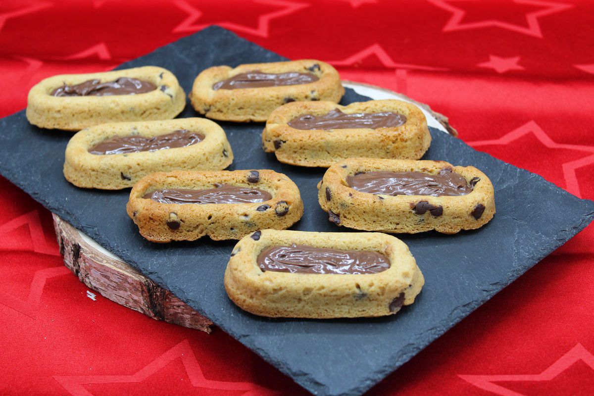 Barquettes cookies à la pâte à tartiner