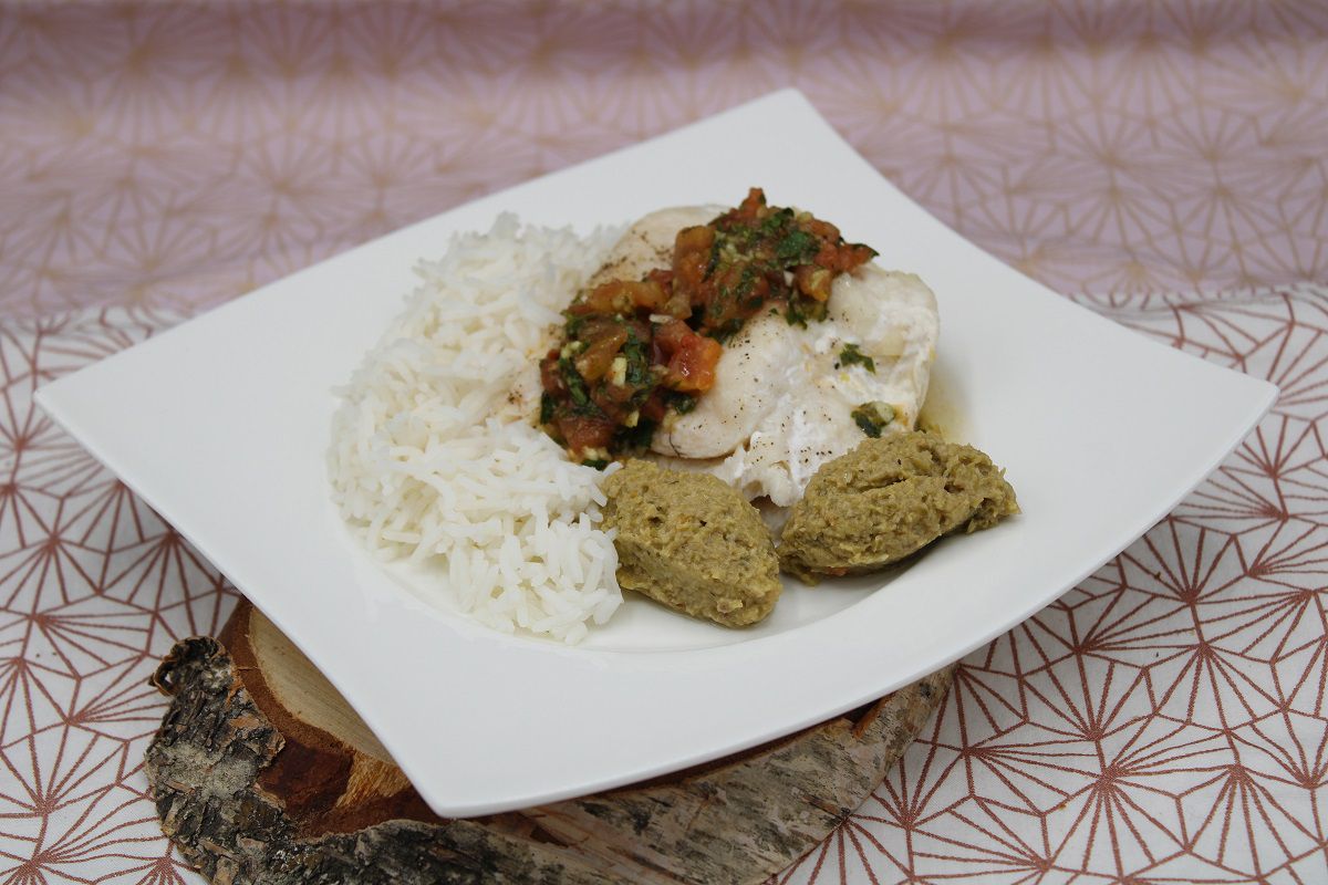 Filets de colin sauce vierge et tapenade d’olives vertes