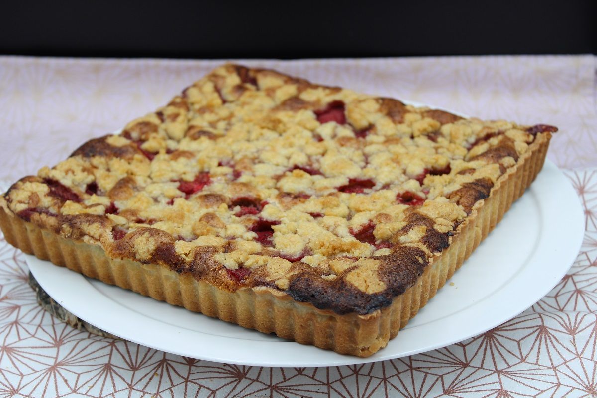 Tarte crumble amandes et fraises
