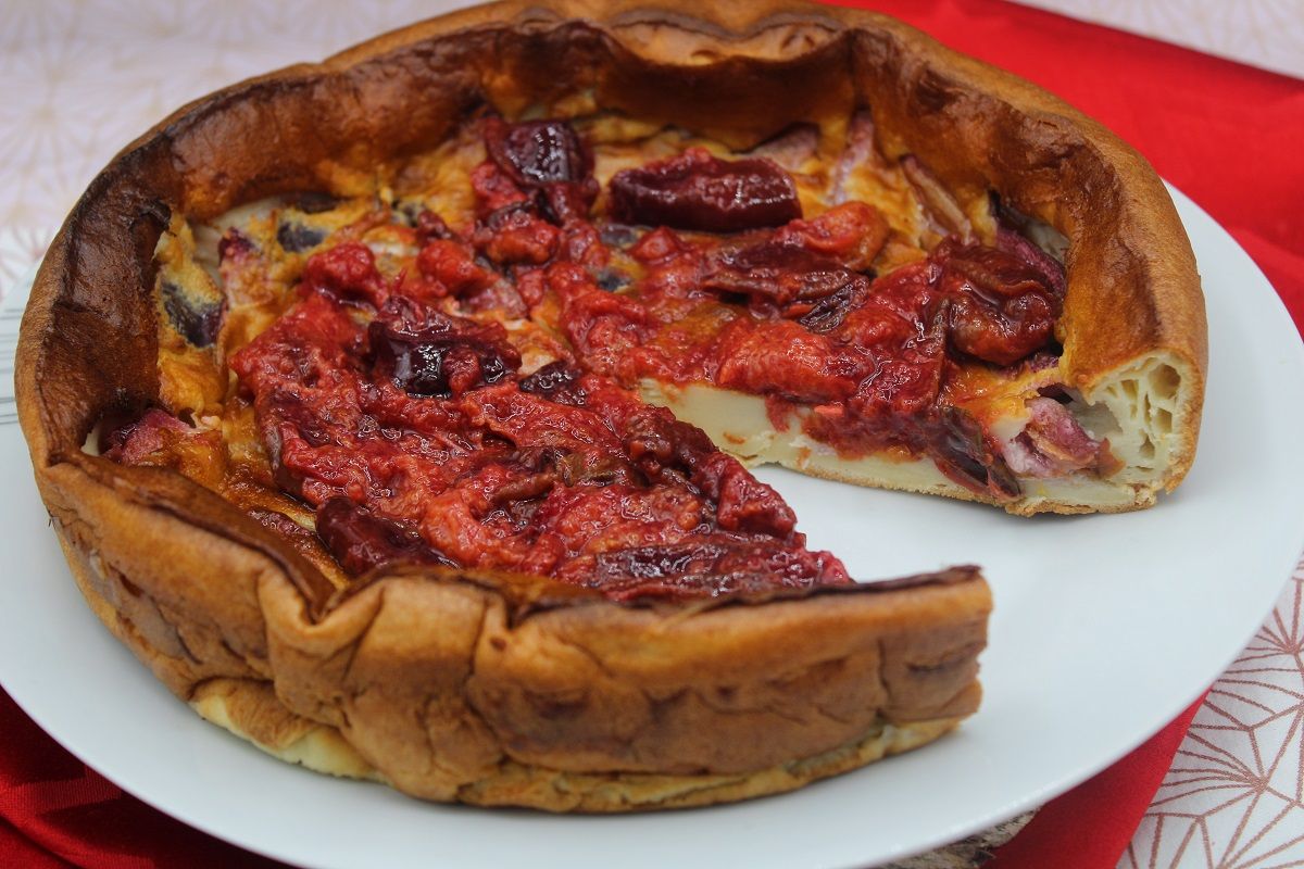 Flan aux quetsches et à la verveine