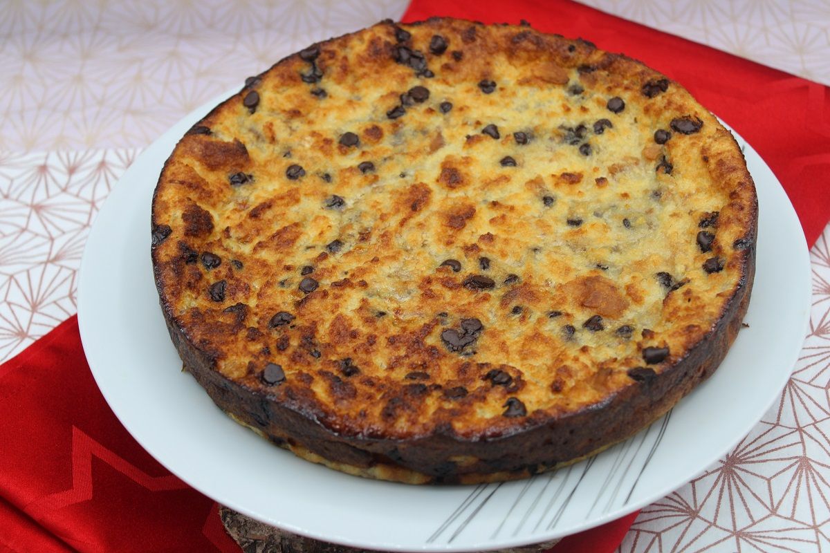 Pudding banane et pépites de chocolat noir