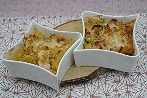 Gratin (s) de pâtes courgette et truite fumée