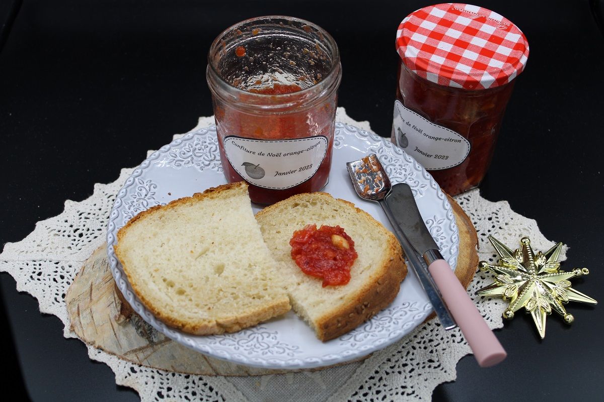 Confiture de Noël : oranges, citrons et griottes
