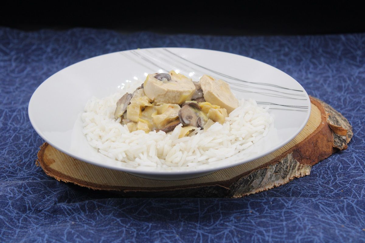 Blanquette de boudins blancs champignons et poireaux