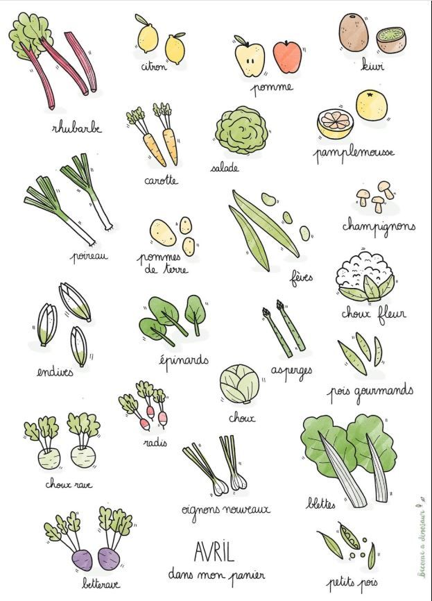 Calendrier des légumes et fruits de saison du mois d’avril