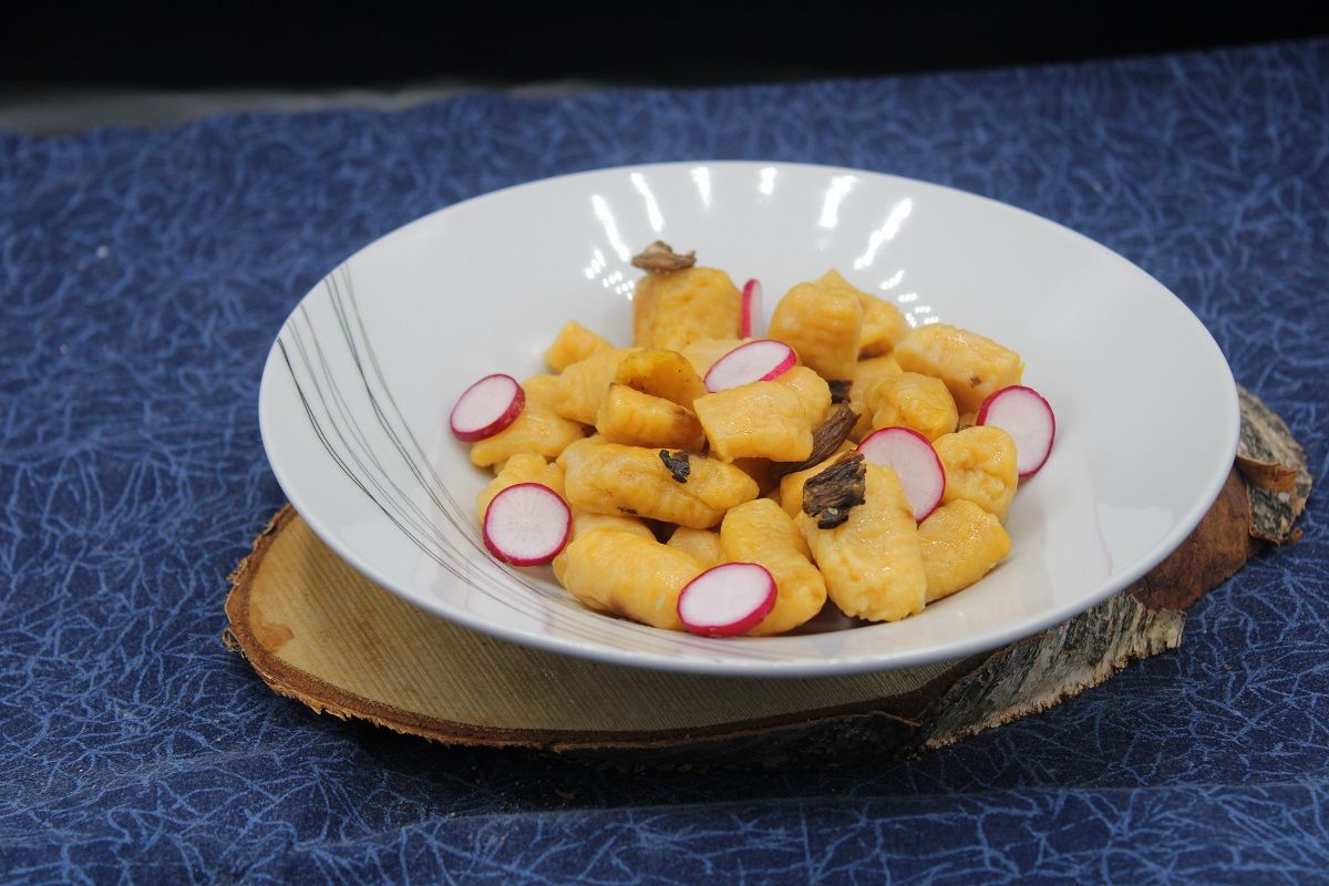 Gnocchi de courge butternut aux cèpes