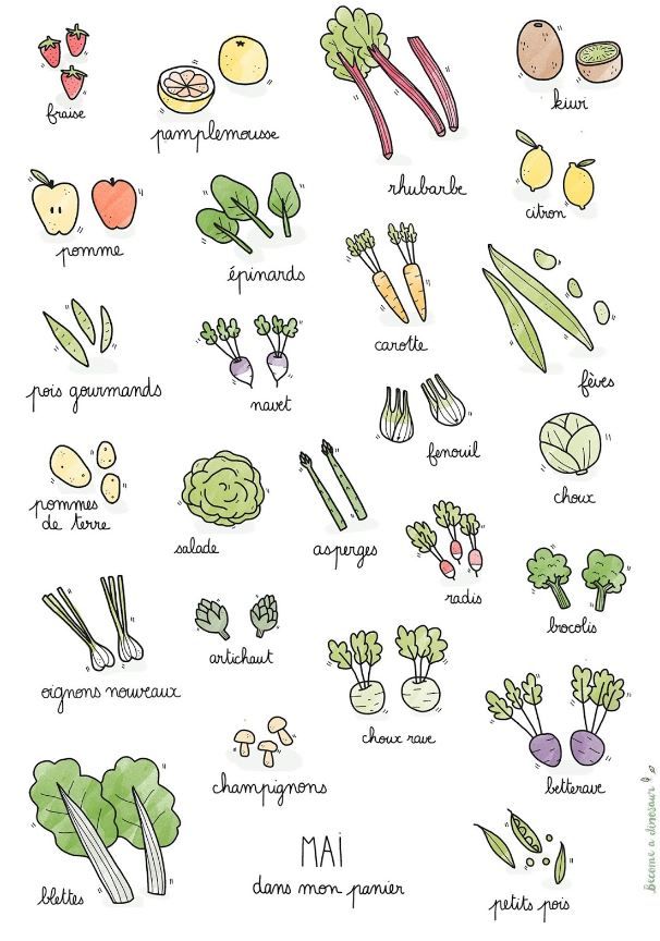 Calendrier des légumes et fruits de saison du mois de mai