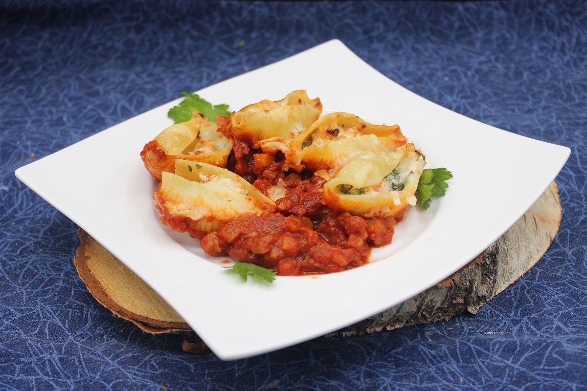 Pâtes farcies à  la ricotta et au chorizo