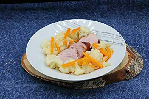 Filet mignon fumé et chou-fleur
