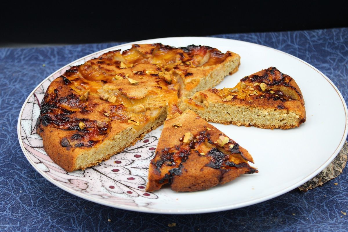 Financier tatin aux pêches