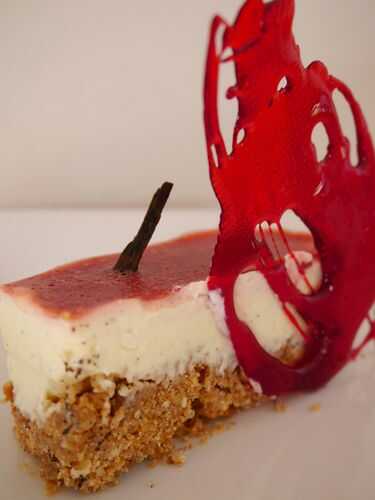Cheesecake à la vanille de Lifou et son coulis de fraise