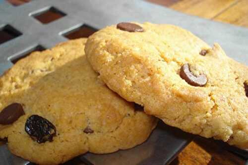 Cookies chocolat/raisins:croquants et moëlleux