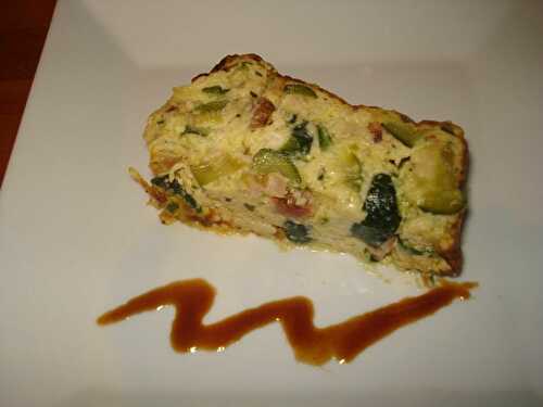 Flan aux courgettes, lardons et mozarrella