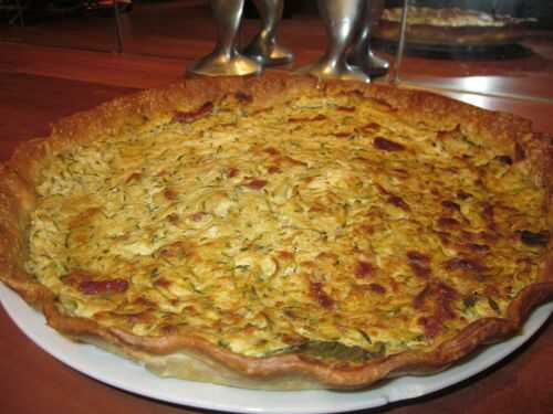 Tarte courgettes , lardons et philadelphia