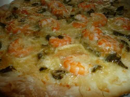 Tarte du dimanche N°10: pizza crevette/chèvre - Le blog des crispy sisters