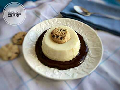 Flan à la vanille sauce au chocolat