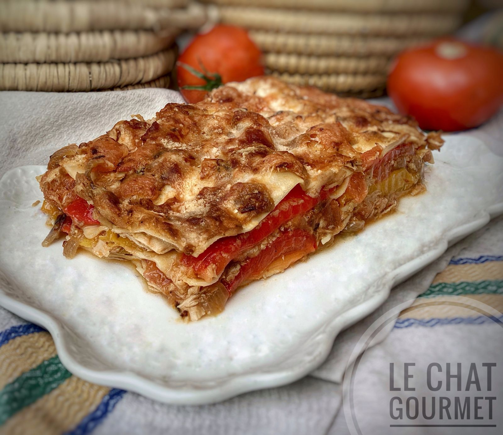 Lasagnes au thon et aux poivrons