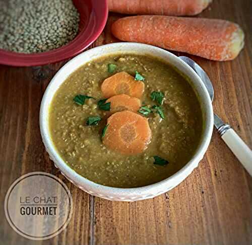 Soupe aux lentilles, carottes et cumin