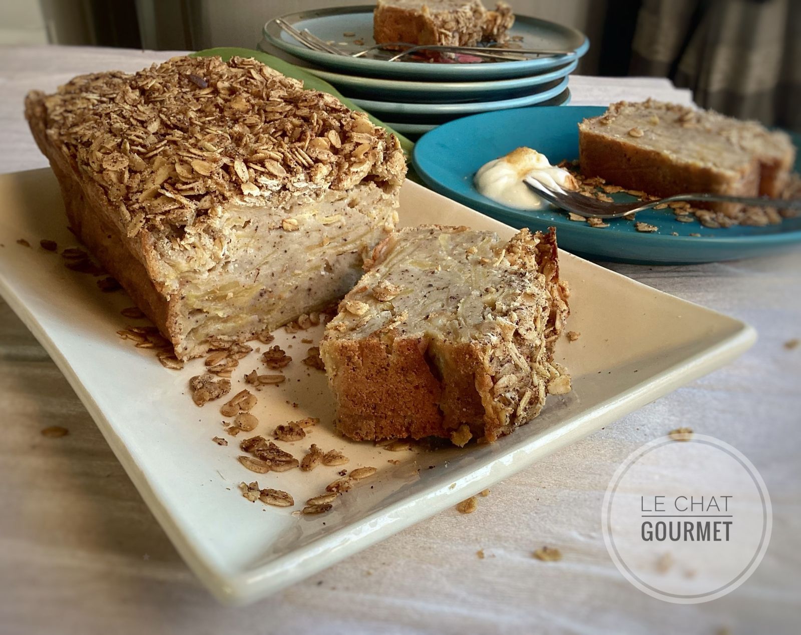 Millle-feuilles aux pommes et crumble d’avoine