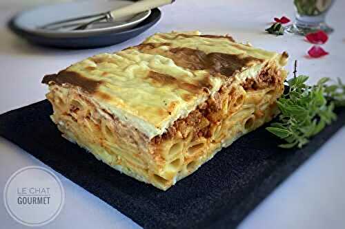 Pastitsio - Gratin grec de pâtes, bœuf et béchamel 