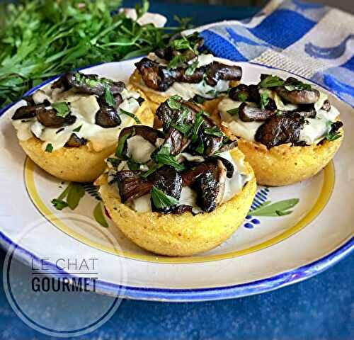 Paniers de polenta aux champignons 