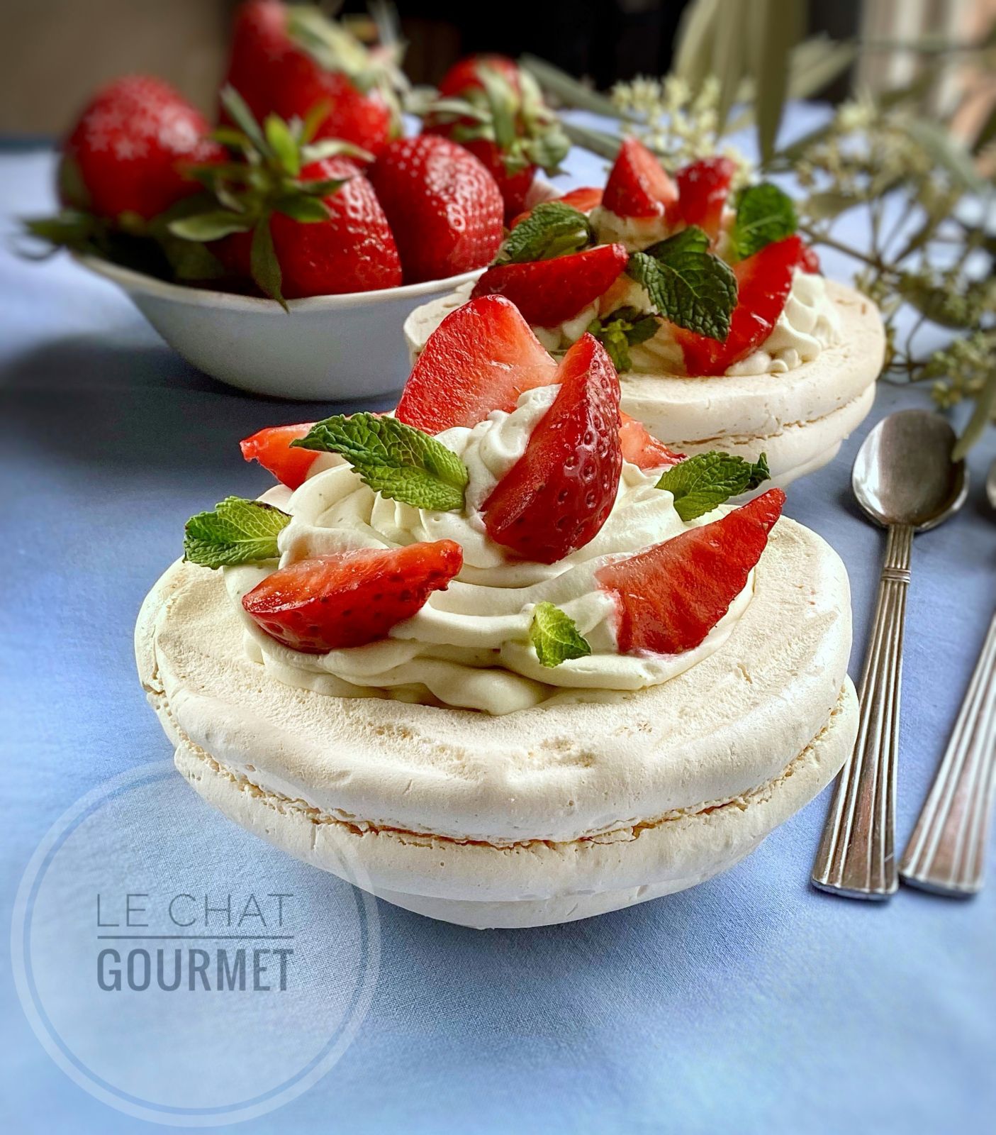Dômes de meringue chantilly à la verveine de Christophe Adam