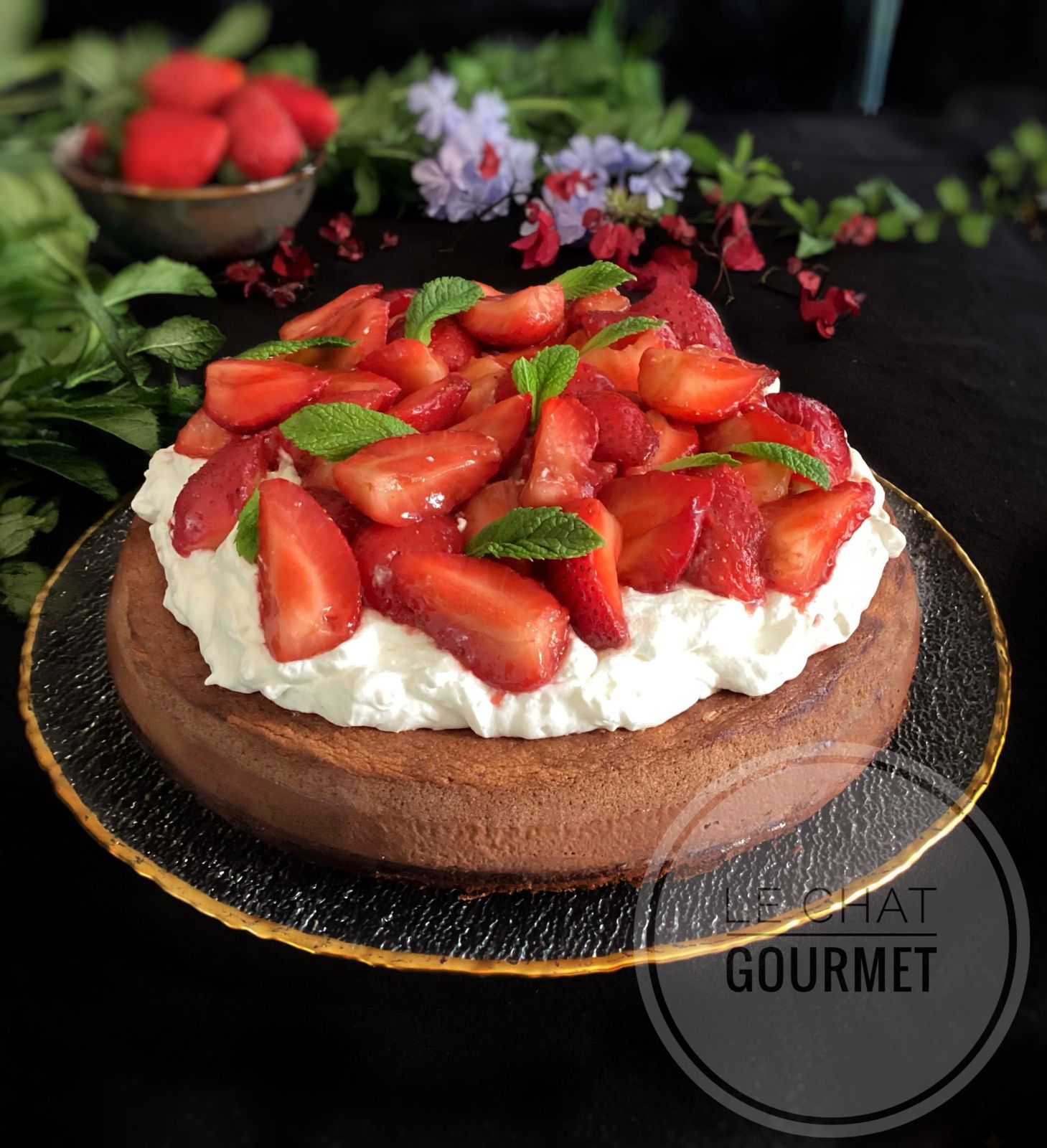 Sponge cake, chantilly et fraises au balsamique