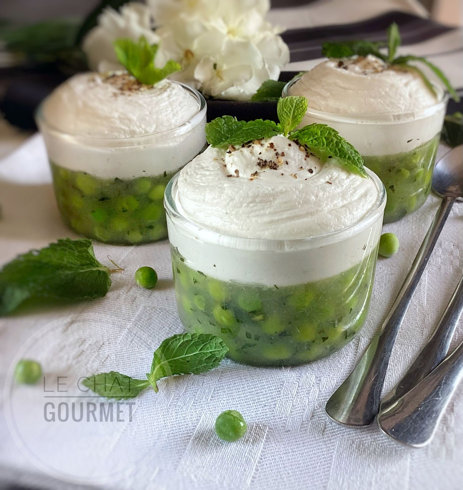 Concombre et petits pois en gelée 