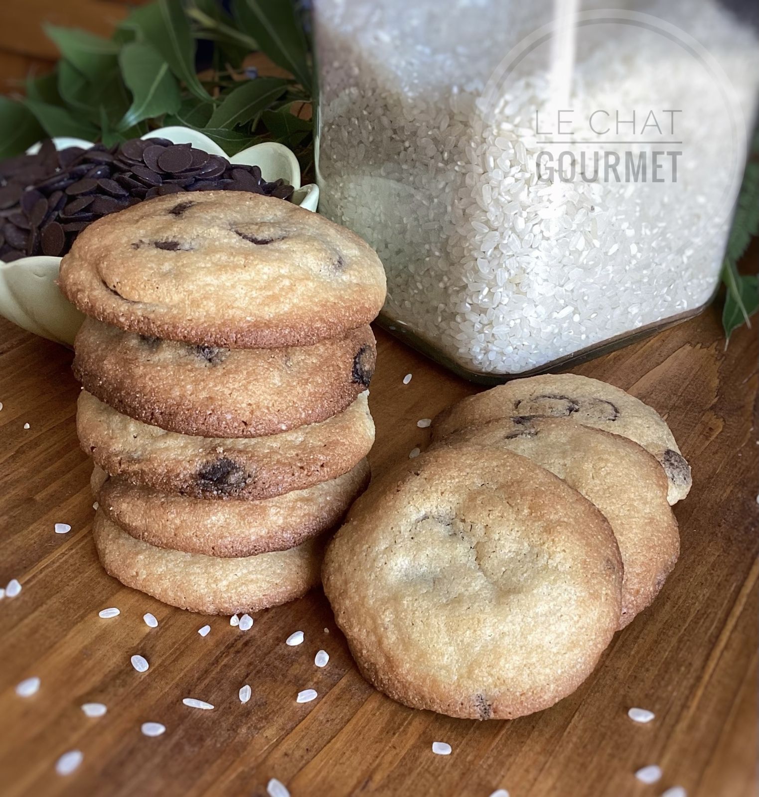 Cookies à la farine de riz et pépites de chocolat 