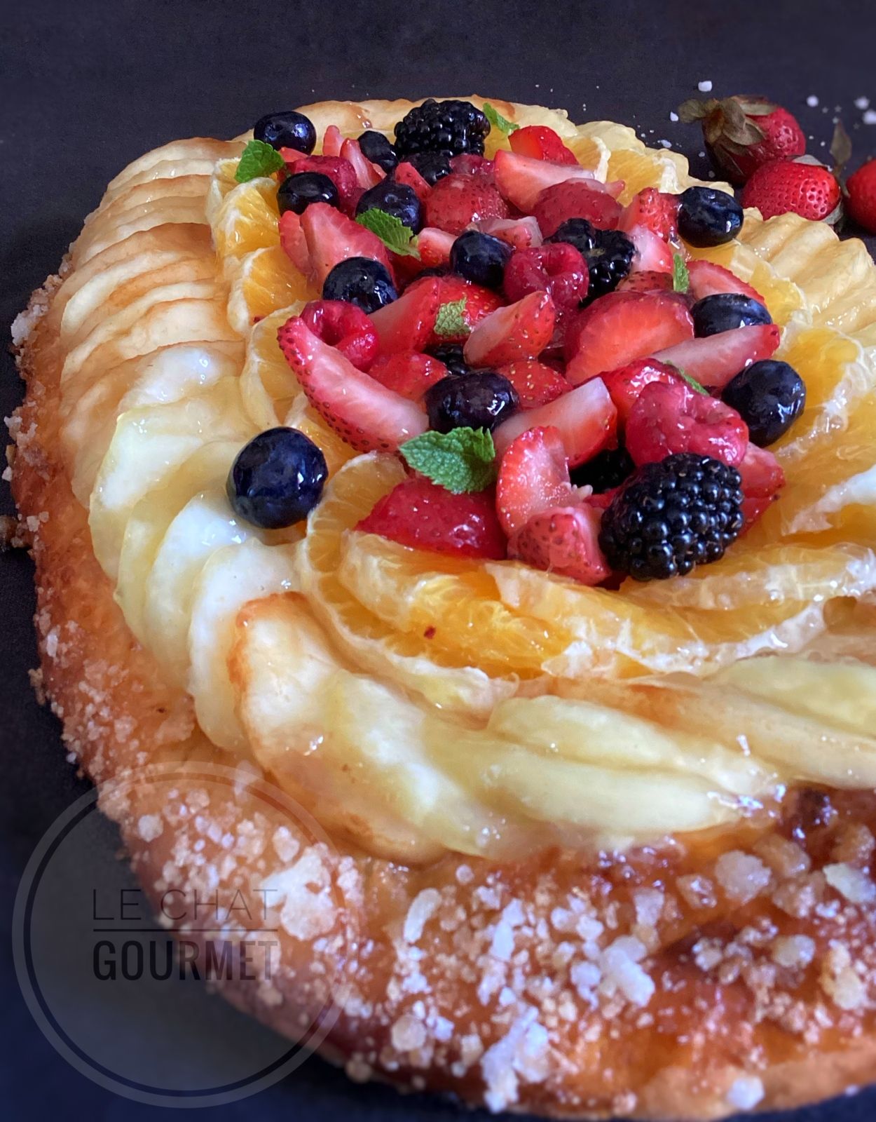 Fougasse catalane aux fruits frais 
