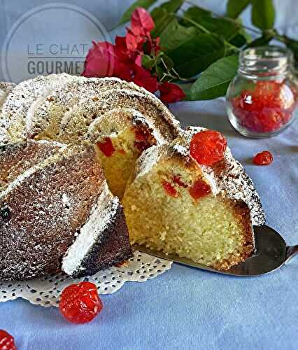 Gâteau au citron et aux cerises confites 
