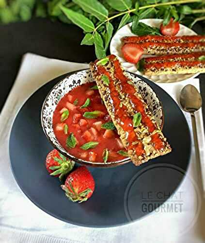 Soupe de fraises et ses tartines sablées