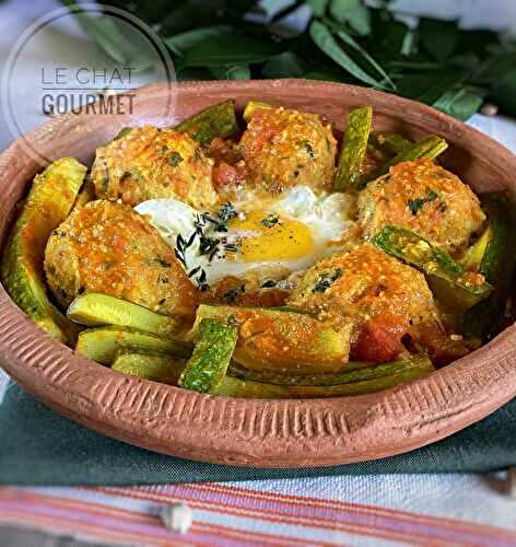 Tajine de boulettes de légumes aux œufs