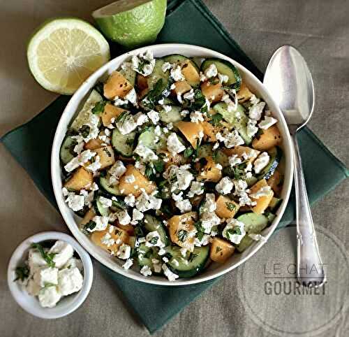 Salade de concombre. melon et feta
