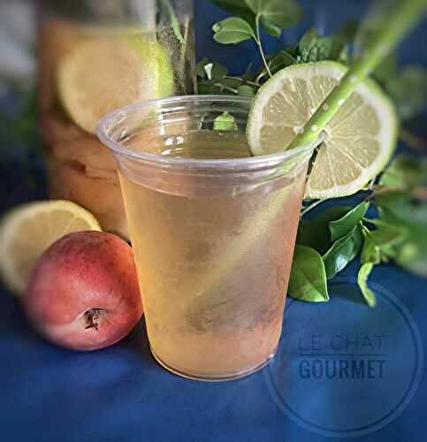 Thé glacé à la menthe et à la pêche 