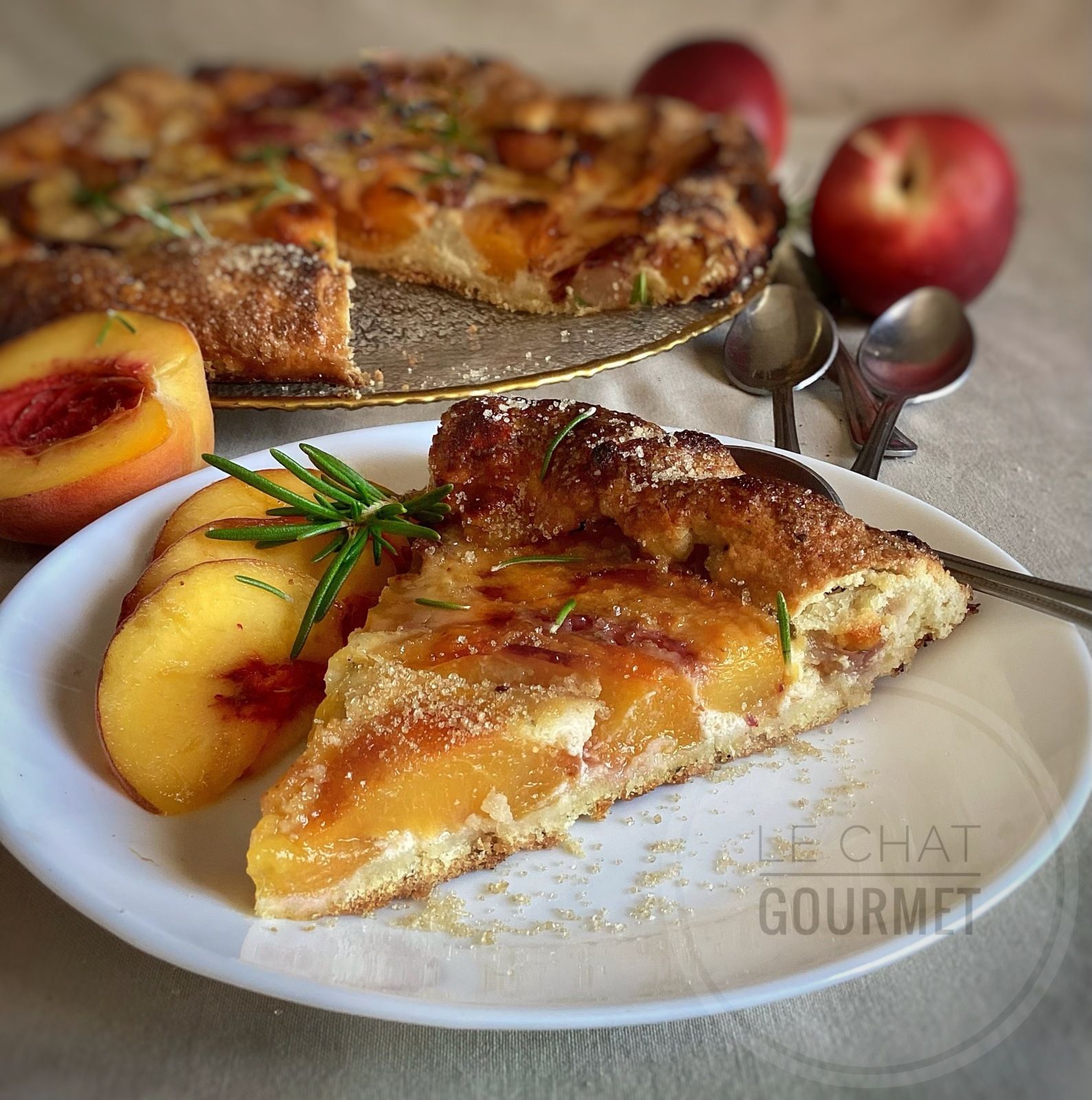Tarte rustique aux nectarines et aux pêches 